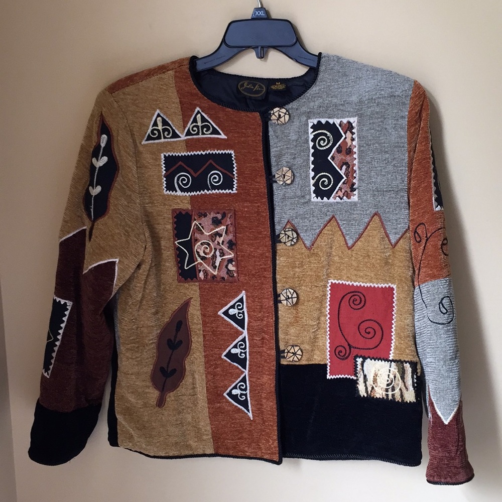 Vintage Embroidered Patchwork Blazer - image 2